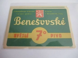 Pivovar Benešov u Prahy - Benešovské - Světlé 7° pivo