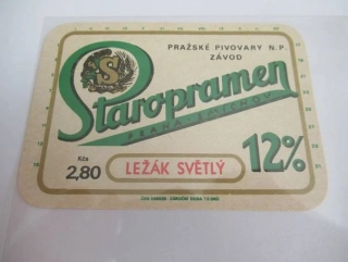 Pražské pivovary - Staropramen - Ležák světlý 12°