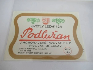 Pivovar Břeclav - Podlužan - Světlý ležák 12%