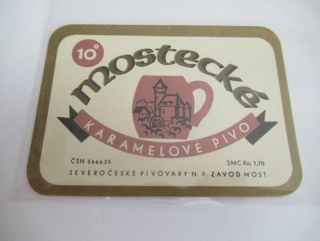 Severočeské pivovary, závod Most - Mostecké karamelové pivo - 10°