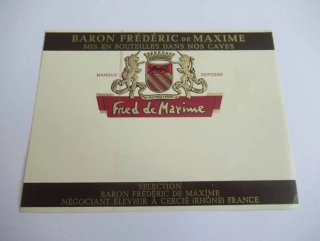 Baron Frédéric de Maxime - Etiketa na víno