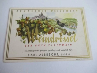 Deutscher Weisswein  - Weindrossel - Etiketa na víno