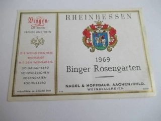 Rheinhessen - Binger Rosengarten - Etiketa na víno