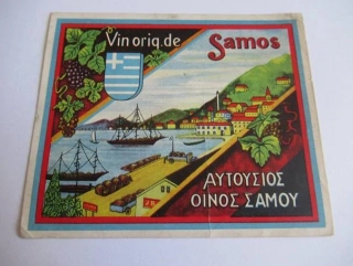 Samos - Etiketa na víno