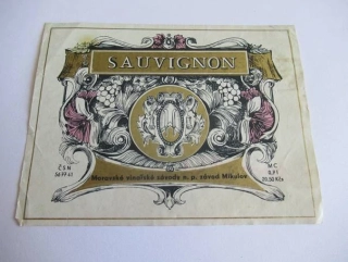 Sauvignon - Moravské vinařské závody - Etiketa na víno
