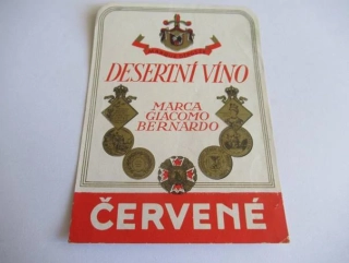 Desertní víno červené - Etiketa na víno