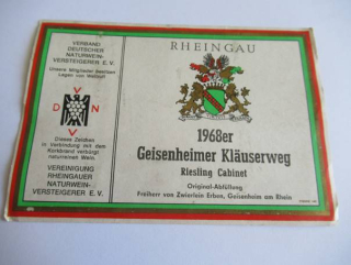Rheingau - Geisenheimer Kläauserweg Riesling Cabinet - Etiketa na víno