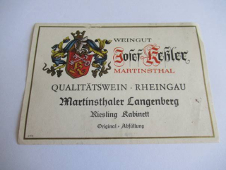 Qualitätswein - Rheingau - Etiketa na víno