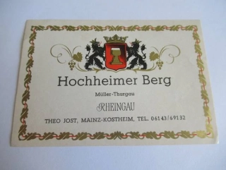 Hochheimer Berg - Rheingau - Etiketa na víno