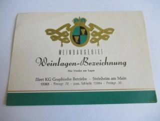 Weinbaugebiet - Etiketa na víno