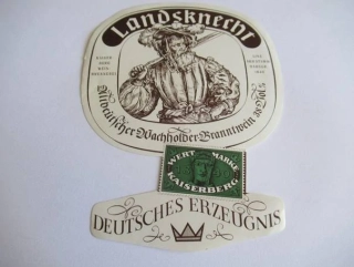 Landsknerht - Deutsches Erzeugnis - Etiketa na víno
