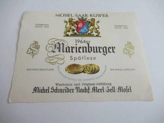 Marienburger Spätlese - Etiketa na víno