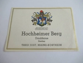 Rheingau - Hochheimer Berg - Etiketa na víno