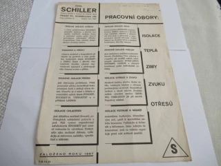 Praha - Ferd. Schiller - Isolační závody a továrna na korkové zboží - reklamní leták