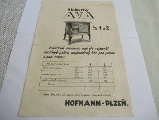 Plzeň - Hofmann - Stolokrby AVA - Reklamní leták
