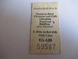 Hradec Král. hl. n. A - Černá za Bory - Chlumec nsd Cidl. - Chrudim - Opočínek - Smiřice - přes Všestary