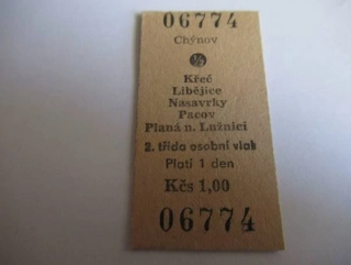 Chýnov - Křeč - Libějice - Nasavrky - Pacov - Planá n. Lužnicí 