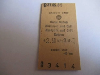 Karlovy Vary - Horní Blatná -  Klášterec nad Ohří - Kynšperk nad Ohří - Rotava