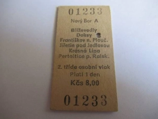 Nový Bor A - Blíževedly - Doksy - Františkov n. Plouč. - Jiřetín pod Jedlovou - Krásná Lípa - Pertoltice p. Ralsk.