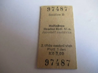 Smiřice B - Hořiněves - Hradec Král. hl. n. - Jaroměř zastávka