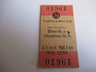 N. Město n. Metují B - Brno hl. n. - Olomouc hl. n.