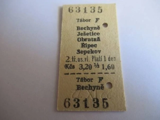 Tábor F - Bechyně - Ješetice - Obrataň - Řípec - Sepekov