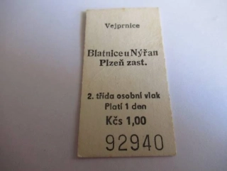 Vejprnice - Blatnice u Nýřan - Plzeň zast.