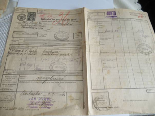 Praskačka u Hradce Králové - Nákladní list pro nákladní zboží - 1936
