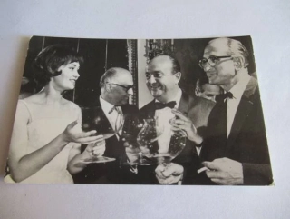 A. M. Brousil, Bernard Blier, Larisa Lužinová, Michajl Iljič Romm - cca 10,5 x 7 cm