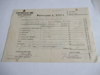 Praha - Elektrárenský svaz okresů středočeských - 1934