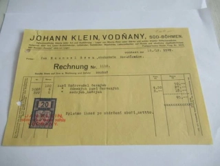 Vodňany - Johann Klein - Biče všeho druhu, kožené tkaničky, kožené biče pro psy a veškeré lovecké příslušenství - 1939