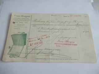Most - Franz Morgner - Knihařská, obchodní, zlacovací ražba 1912 a linkovací linka se strojním provozem