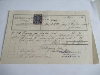 Jemnice - Leopold Kadrnoska - Modní síň pro pány - 1934