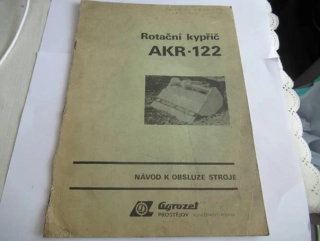 Prostějov - Rotační Kypřič Akr - 122 - Návod