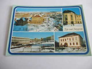 Žďár nad Sázavou - Celkový pohled, zámek, základní škola, radnice