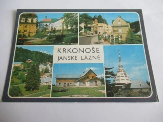 Krkonoše - Janské lázně - Lázeňský dům, kavárna Bellevue, Hotel Praha..