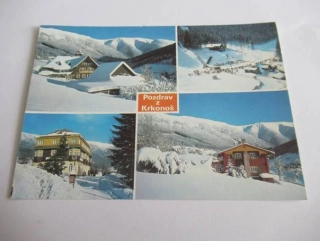 Krkonoše - Svatý Petr - Dětská zotavovna, Lyžařský stadion, Aplský hotel..