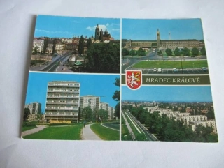 Hradec Králové - Pražský most s městskými dominantami, Hlavní nádraží..