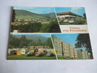 Vrbno pod Pradědem - Celkový pohled, obchodní dům Centrum, Autocamping, Nová Výstavba