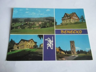 Krkonoše - Benecko - celkový pohled, hotel Panorama, Hotel Sůva, Rozhledna Žalý