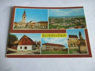 Dobruška - Náměstí, celkový pohled, rodný domek F. L. Věka