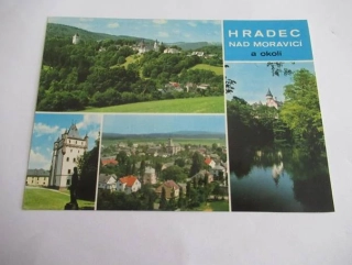 Hradec nad Moravicí - pohled na zámek, Bílá věž, Skřipov, Raduň
