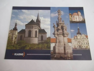 Kladno - kostel Nanebevzetí Panny Marie, kaple sv. Floriána, Mariánské sousoší, radnice