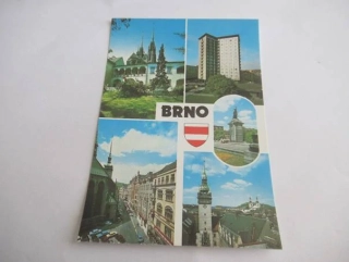 Brno - Nádvoří Moravského muzea a Petrov, Hotel Continental, Památník Rudé armády..