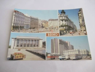 Brno - Náměstí Svobody, Ulice Vítězství, Janáčkovo divadlo, Hotel Voroněž