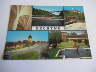 Bechyně - Sklípková klenba, Most přes Lužnici, zámek, střed města, lázně