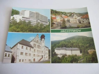 Jáchymov - Léčebný ústav akademika Běhounka, Hornické náměstí, radnice..