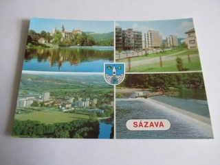 Sázava - bývalý klášter se slovanskou liturgií, nová výstavba, celkový pohled, rekreace na řece Sázavě