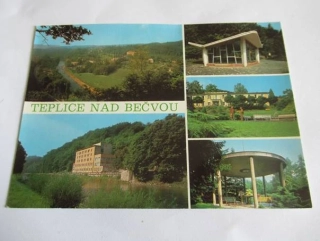 Teplice nad Bečvou - Celkový pohled, pramen A. Zápotockého, sanatorium Bečva..