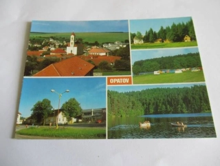 Opatov - celkový pohled, střed obce, rekreační oblast Zlatomlýnské údolí s veřejným táboříštěm u rybníka Vidlák